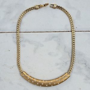 Swarovski Crystal Gold Necklace 16" Long